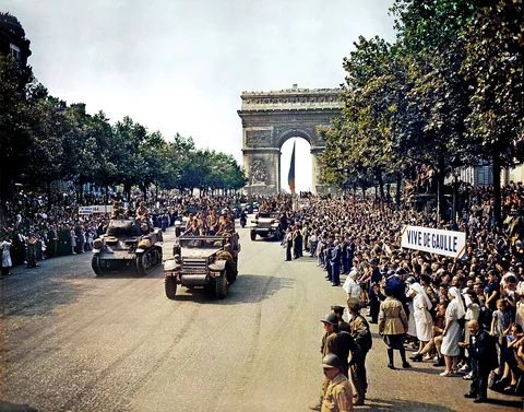 Crowds in a historical city